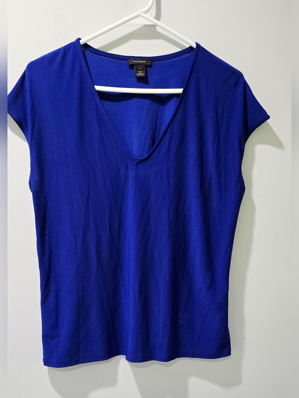NWOT Halogen Women's V-Neck Cap Sleeve Blouse Top Size S